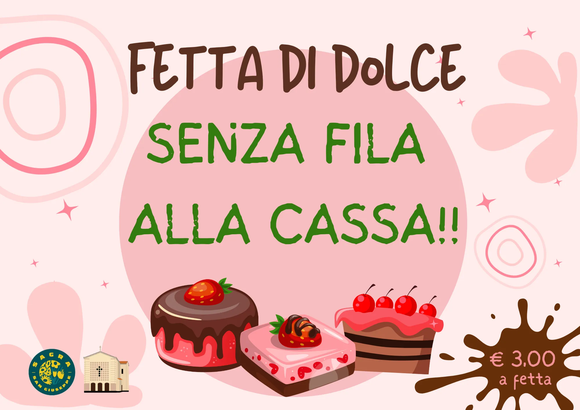 Fetta di dolce senza fila alla cassa